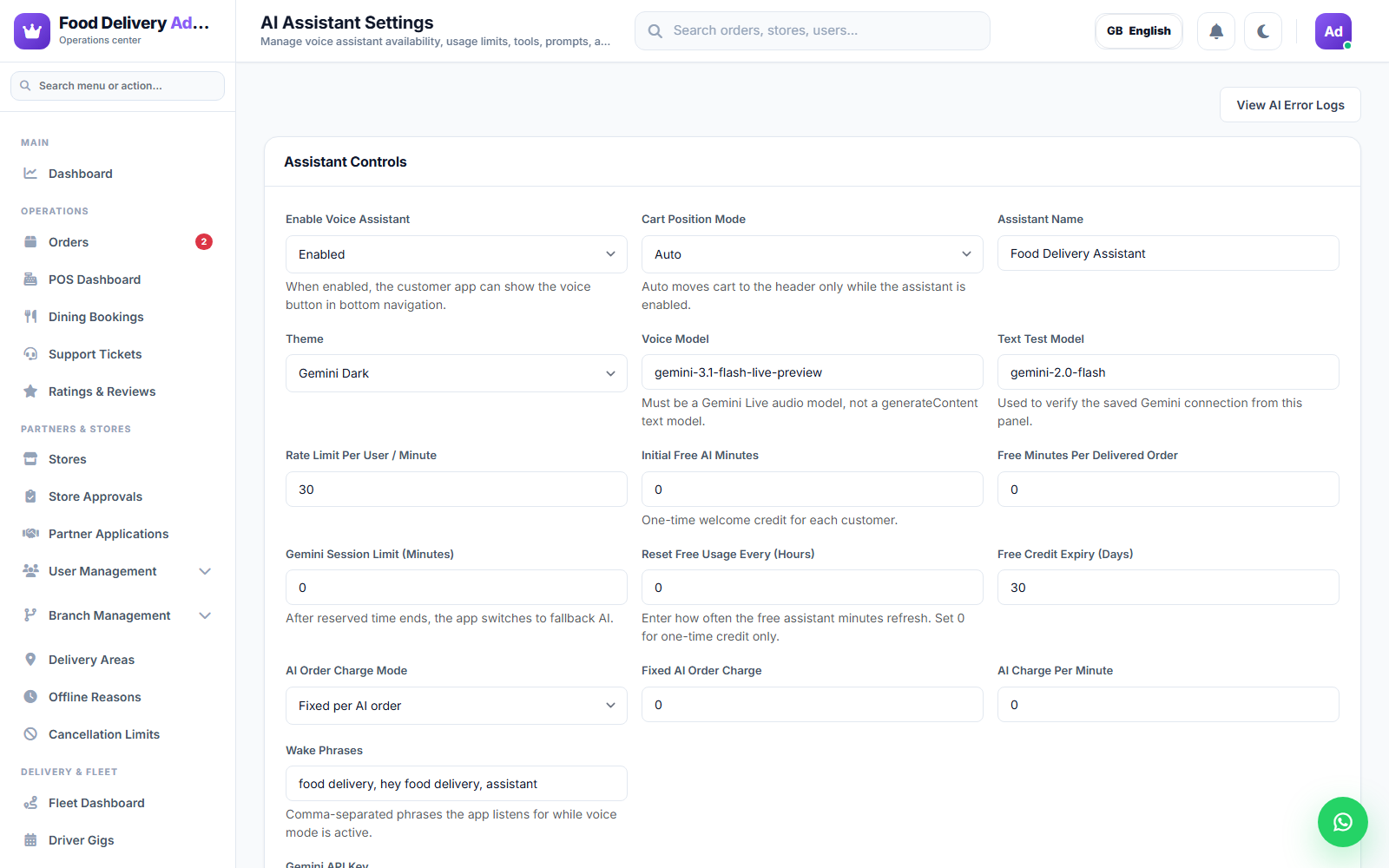 AI Assistant Settings