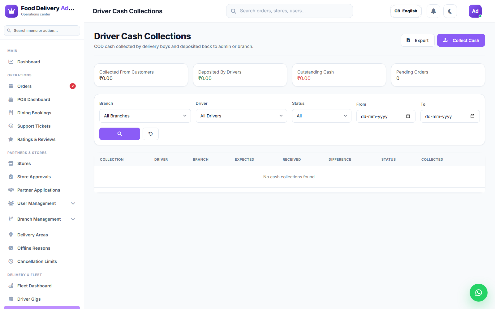Cash Collections