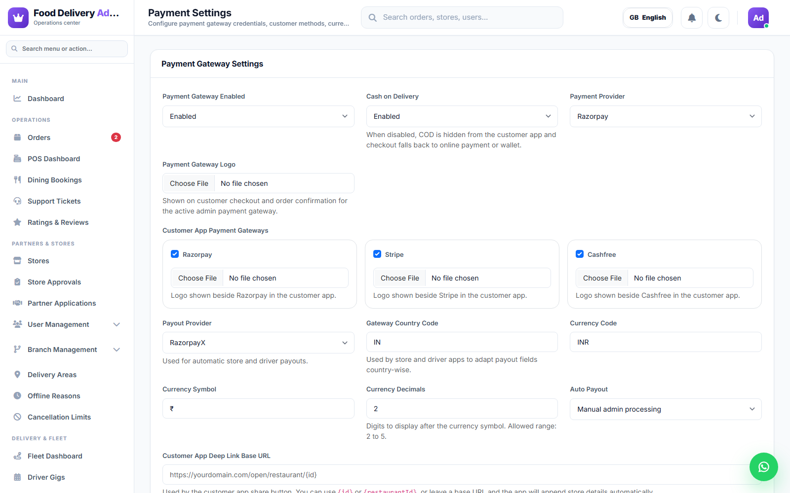 Payment Settings