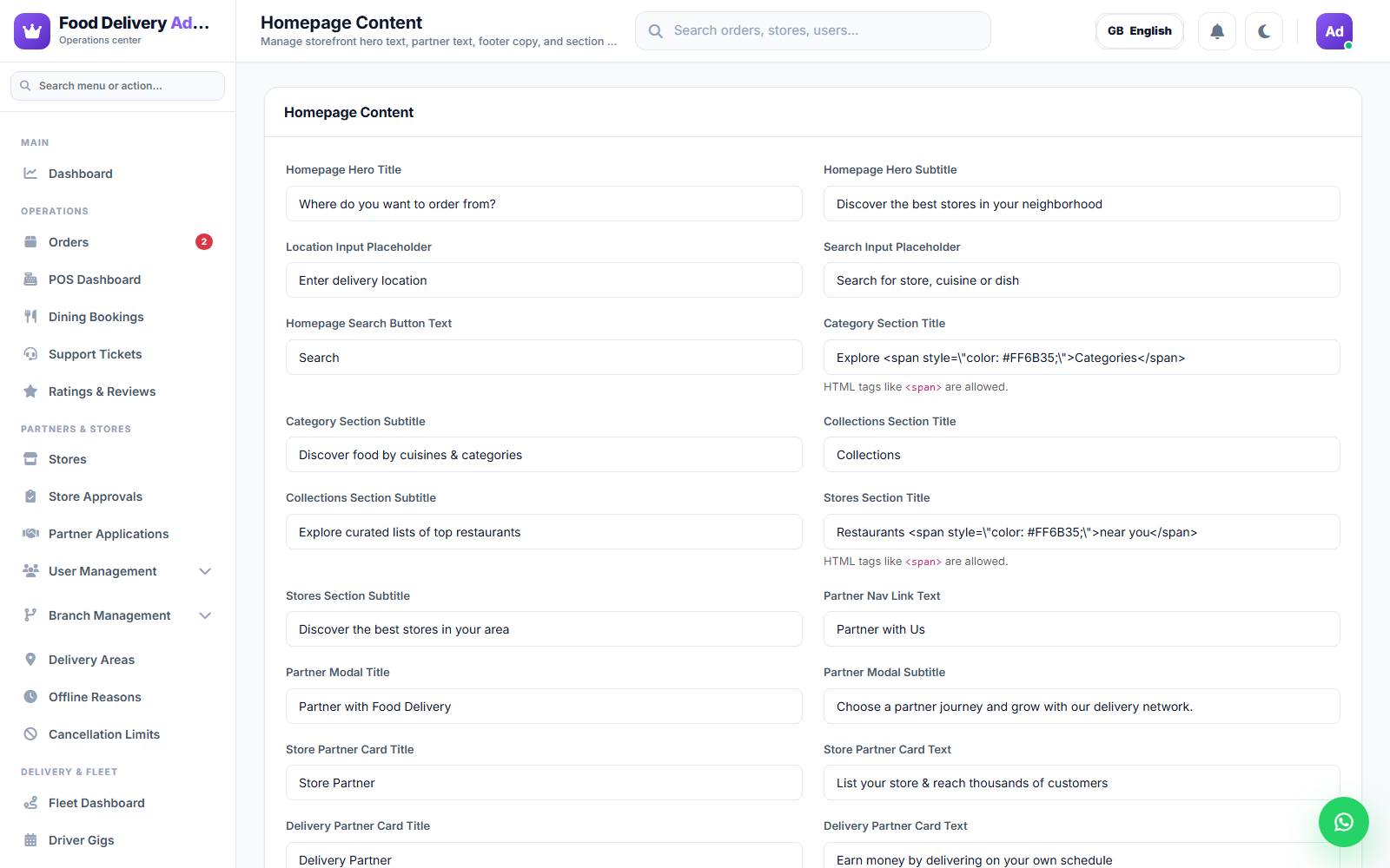 Homepage Content