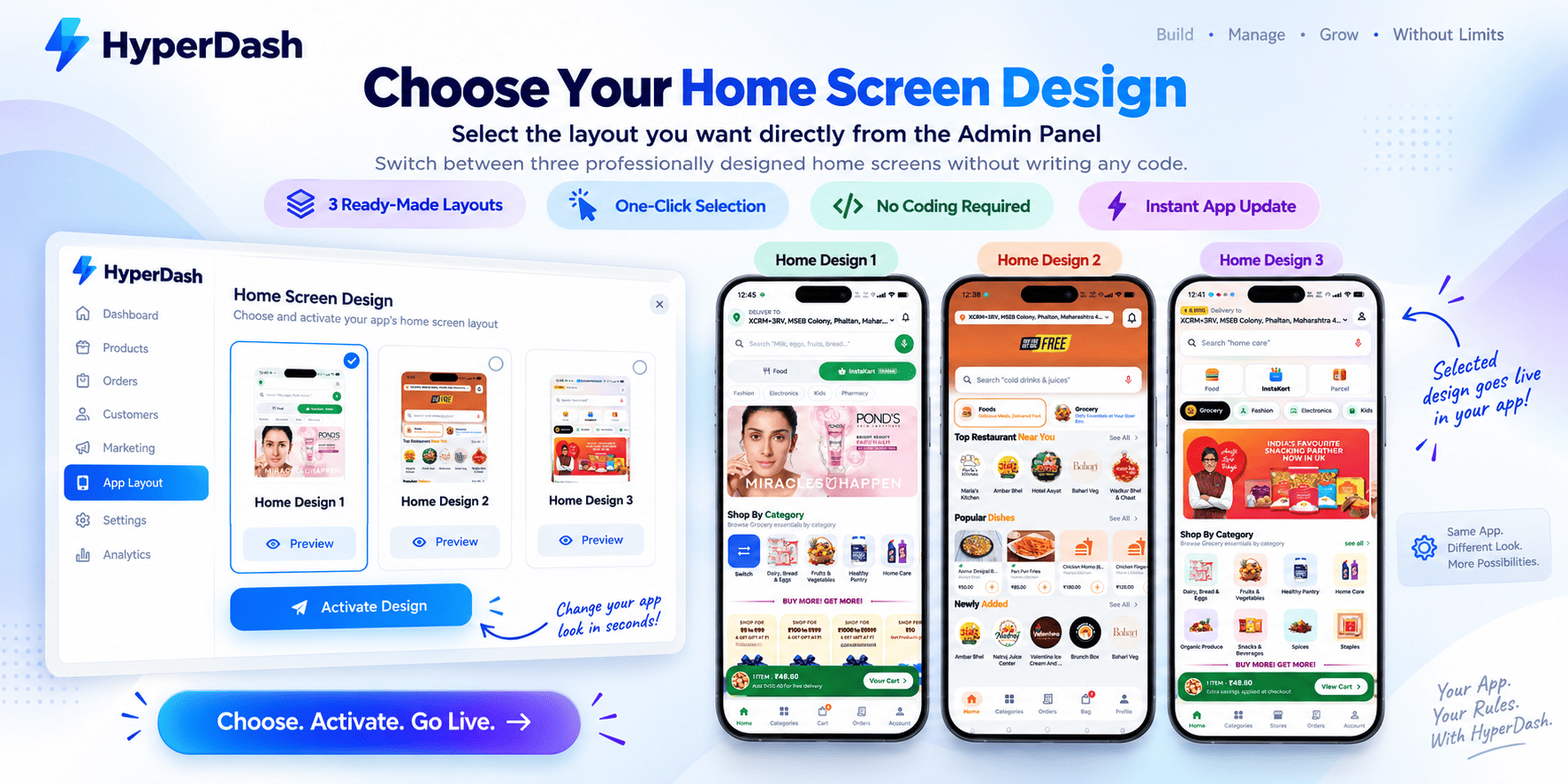 Choose your home screen design